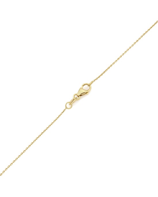 Small Oval, Tag-Shaped Diamond Pendant in 18k Yellow Gold